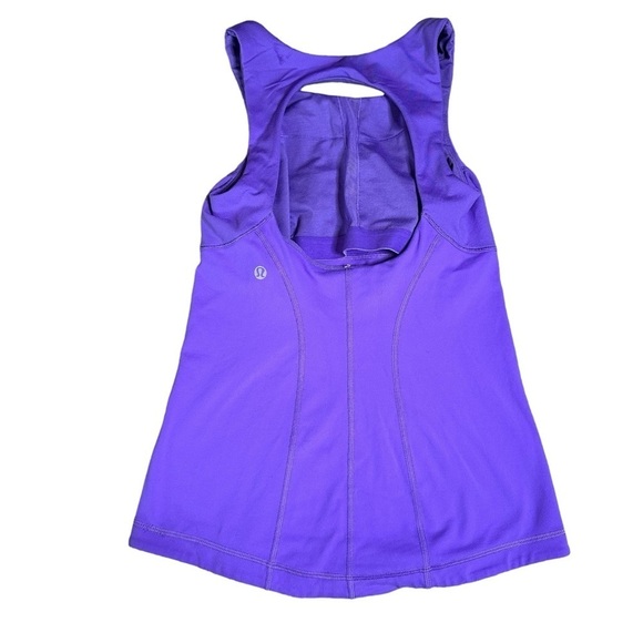 Lululemon Swank Tank Open Back Purple Size 4 Yoga Keyhole Racer Back Running - Picture 5 of 8